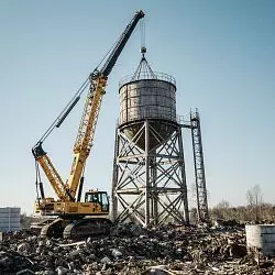 Демонтаж водонапорной башни в Москве